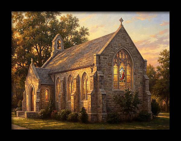 Charming Stone Chapel At Dusk