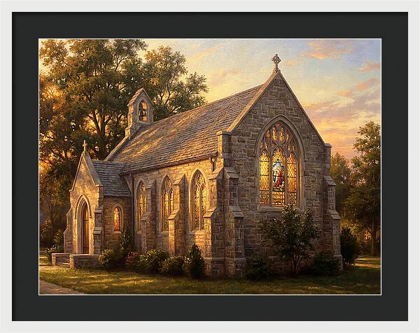 Charming Stone Chapel At Dusk
