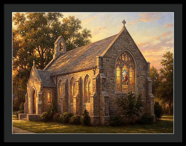 Charming Stone Chapel At Dusk