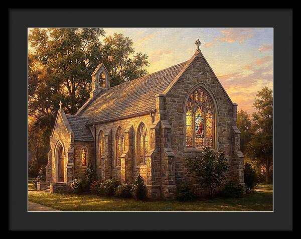 Charming Stone Chapel At Dusk