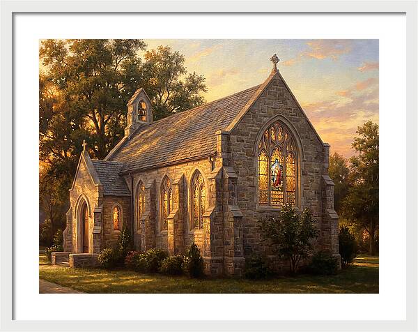 Charming Stone Chapel At Dusk