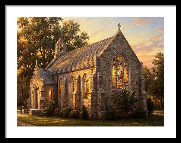 Charming Stone Chapel At Dusk