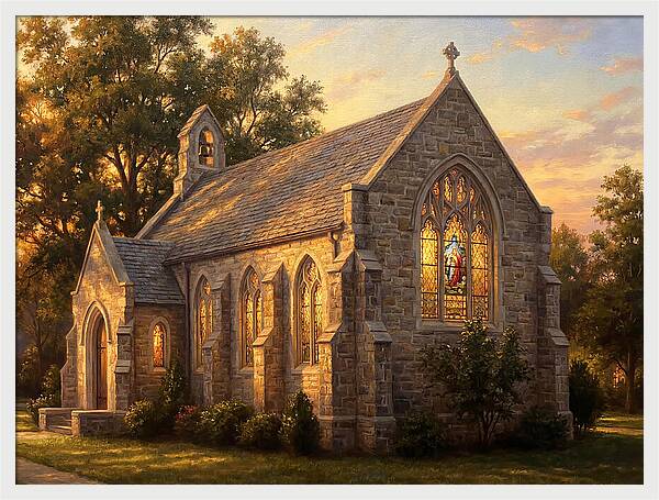 Charming Stone Chapel At Dusk
