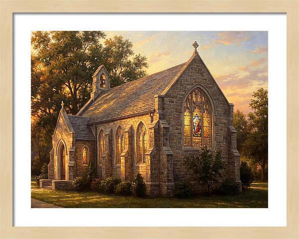 Charming Stone Chapel At Dusk