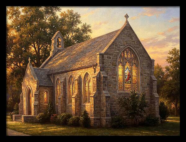Charming Stone Chapel At Dusk