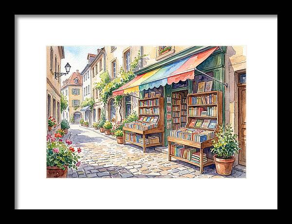 Charming Street Bookshop Scene