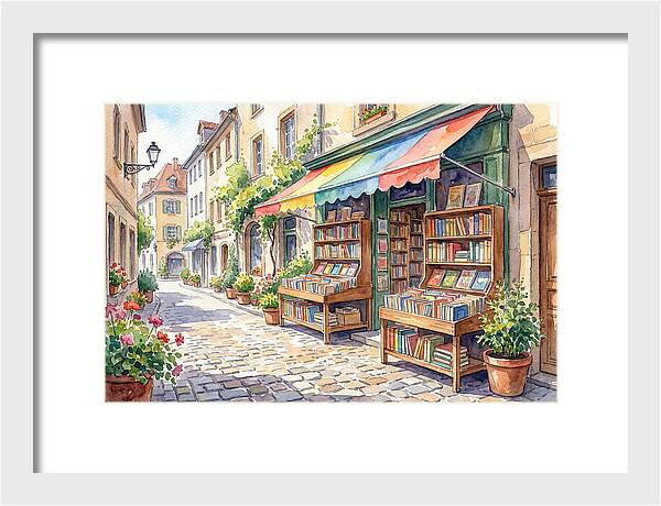 Charming Street Bookshop Scene