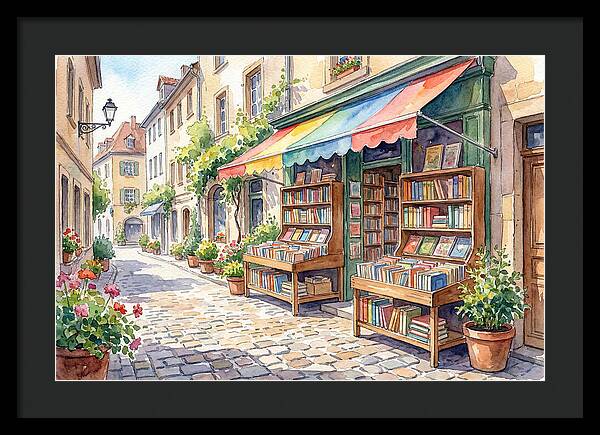 Charming Street Bookshop Scene