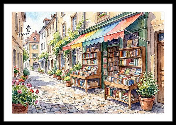 Charming Street Bookshop Scene