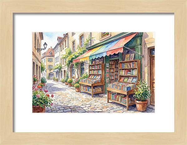 Charming Street Bookshop Scene