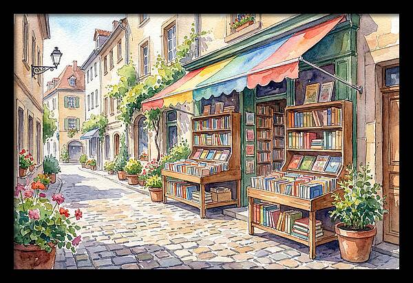 Charming Street Bookshop Scene