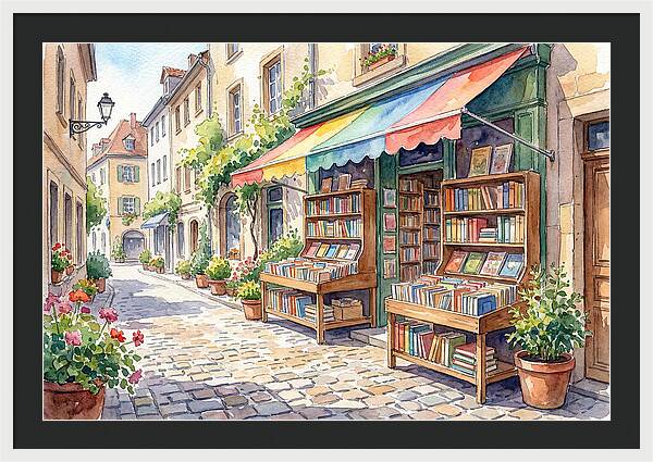 Charming Street Bookshop Scene
