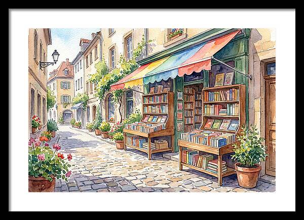 Charming Street Bookshop Scene