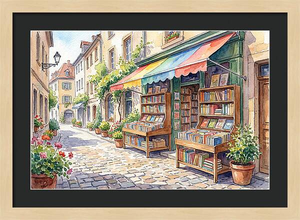 Charming Street Bookshop Scene