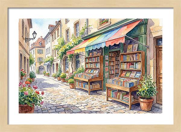 Charming Street Bookshop Scene