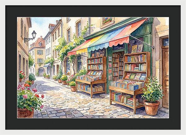 Charming Street Bookshop Scene