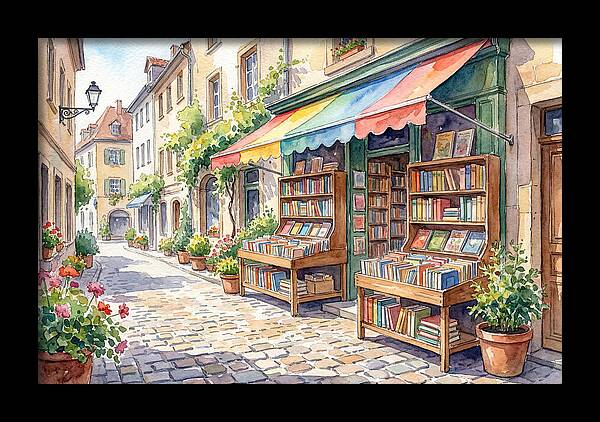 Charming Street Bookshop Scene