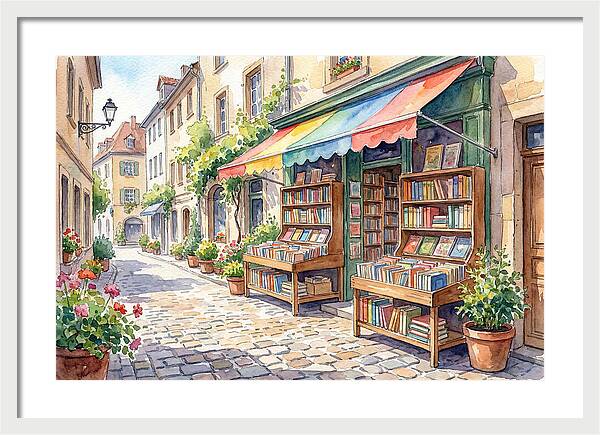 Charming Street Bookshop Scene