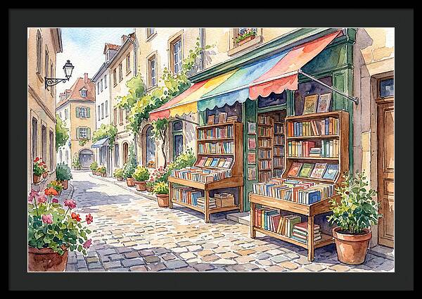 Charming Street Bookshop Scene