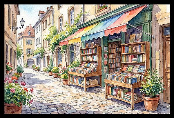 Charming Street Bookshop Scene