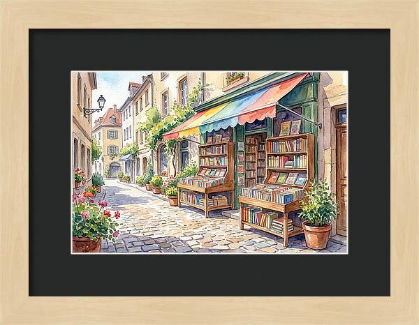 Charming Street Bookshop Scene
