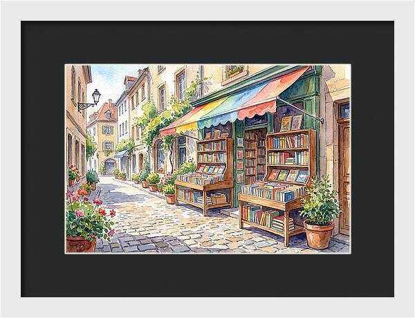 Charming Street Bookshop Scene