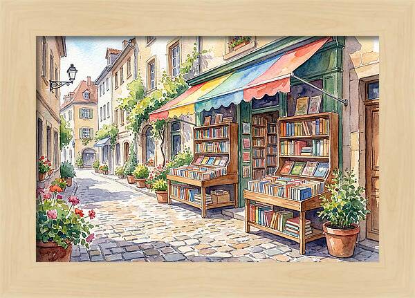 Charming Street Bookshop Scene
