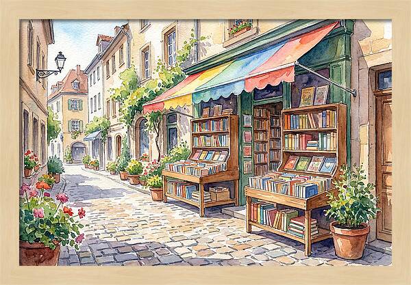 Charming Street Bookshop Scene