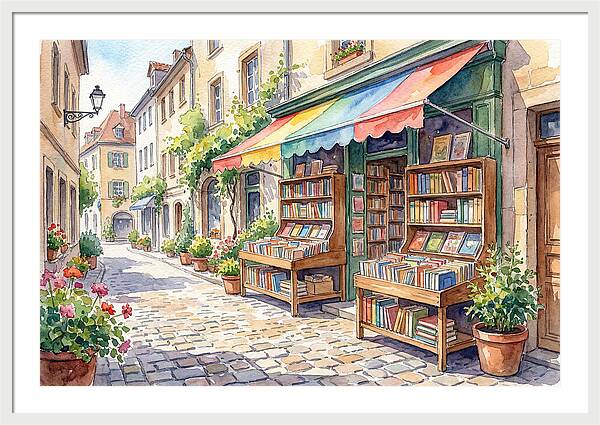 Charming Street Bookshop Scene