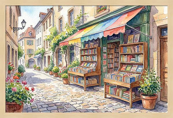 Charming Street Bookshop Scene