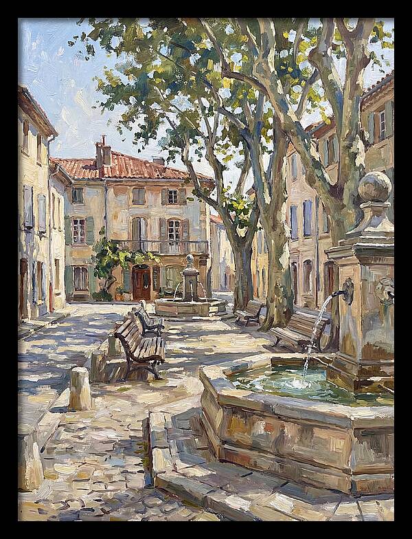 Charming Town Square Scene