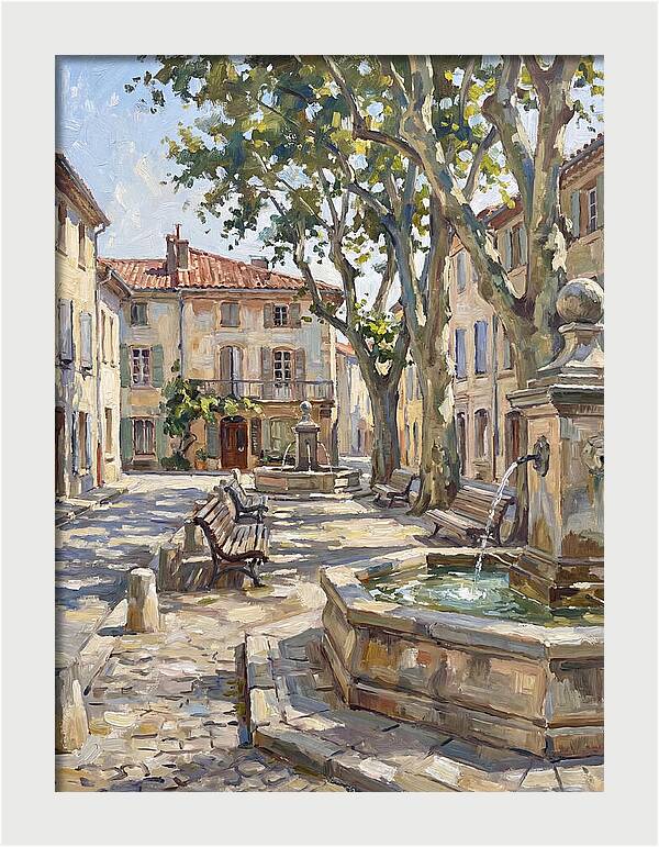 Charming Town Square Scene