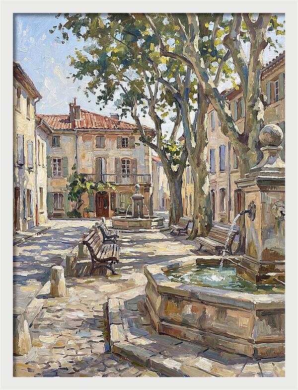 Charming Town Square Scene