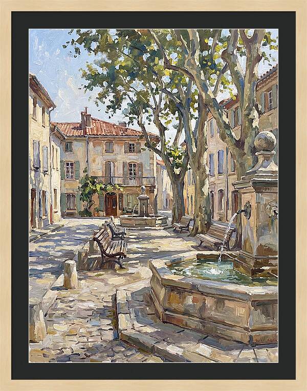 Charming Town Square Scene
