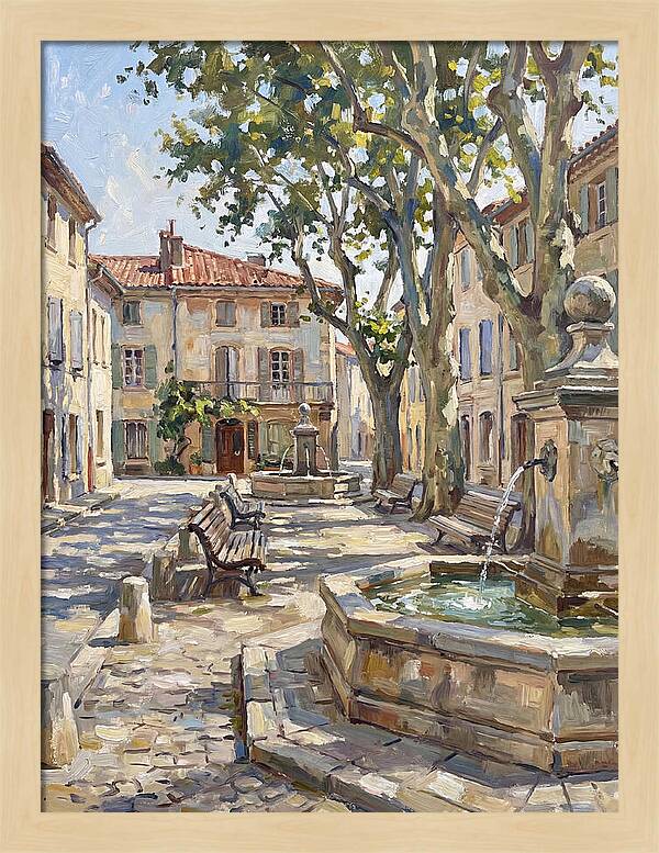 Charming Town Square Scene