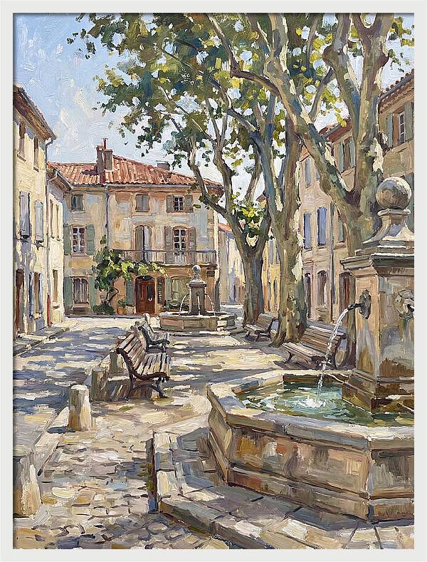 Charming Town Square Scene