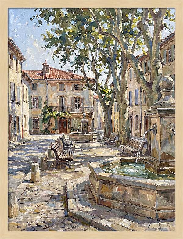 Charming Town Square Scene