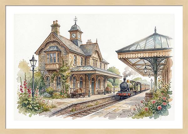 Charming Train Station Scene