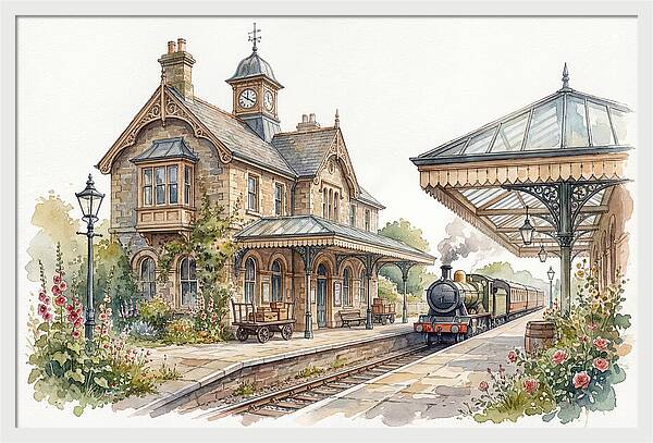 Charming Train Station Scene
