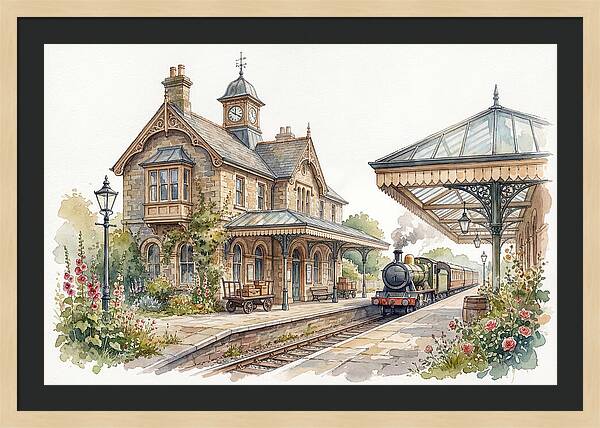 Charming Train Station Scene