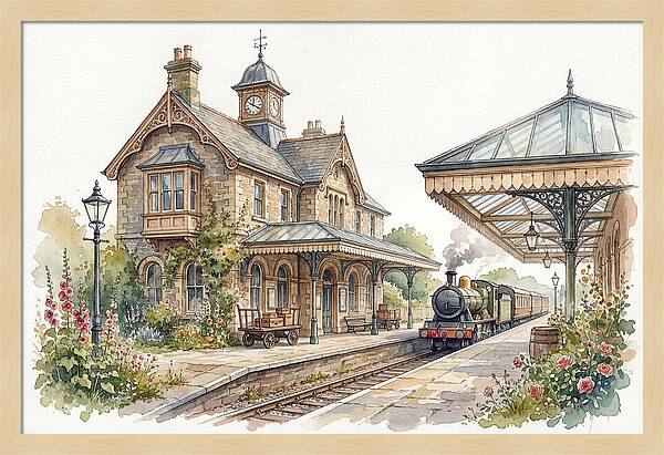 Charming Train Station Scene
