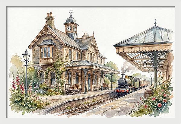 Charming Train Station Scene