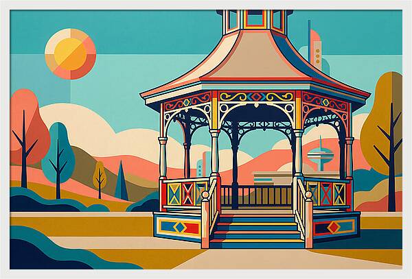 Charming Victorian Gazebo In Colorful Splendor