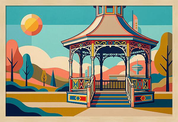 Charming Victorian Gazebo In Colorful Splendor