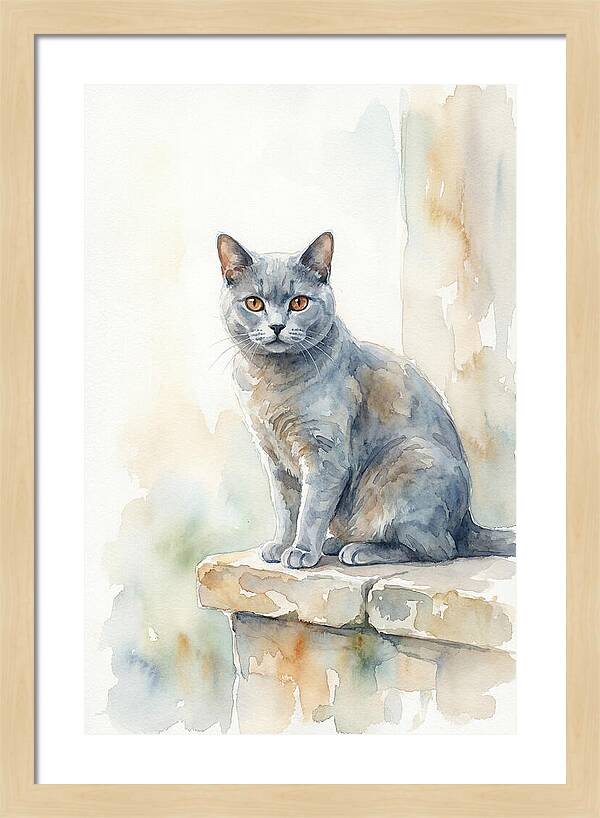 Chartreux Cat With Copper Eyes