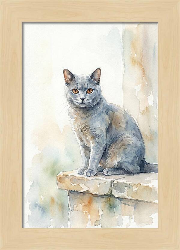 Chartreux Cat With Copper Eyes