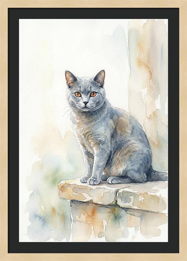 Chartreux Cat With Copper Eyes
