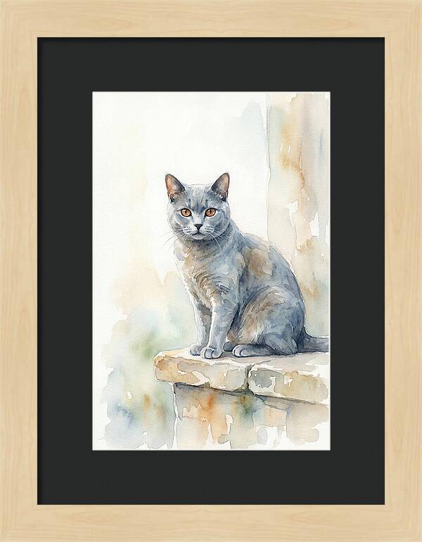 Chartreux Cat With Copper Eyes