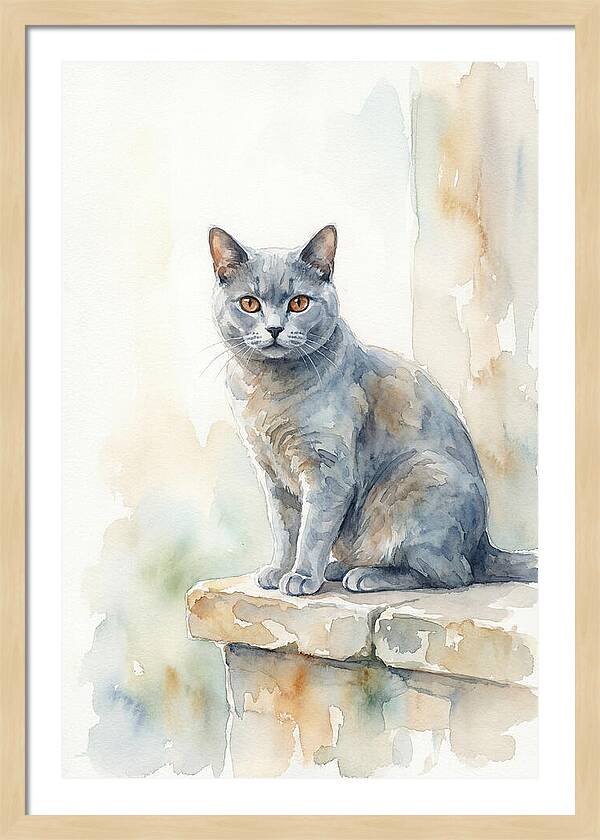 Chartreux Cat With Copper Eyes