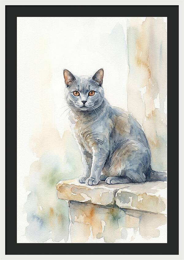 Chartreux Cat With Copper Eyes
